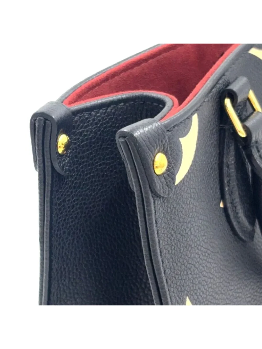 Louis Vuitton On The Go PM Bicolor Monogram Empreinte Leather Black Handbag Gold